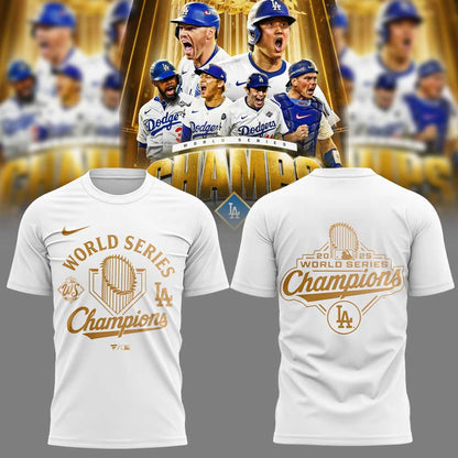 Los Angeles Dodgers Back to Back 2025 World Series Champions Combo Shirt
