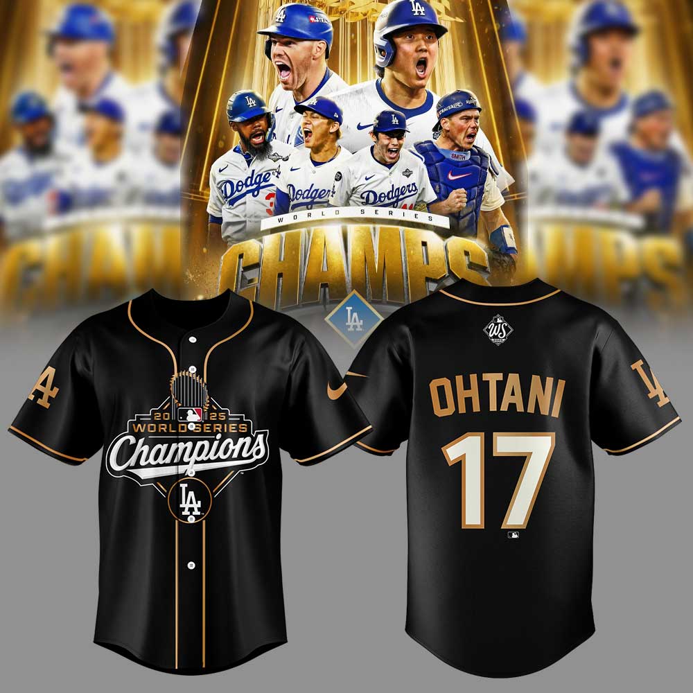 Los Angeles Dodgers Shohei Ohtani 2025 World Series Champions Black Jersey