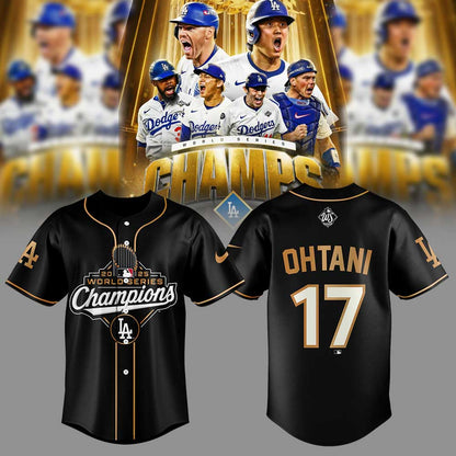 Los Angeles Dodgers Shohei Ohtani 2025 World Series Champions Black Jersey