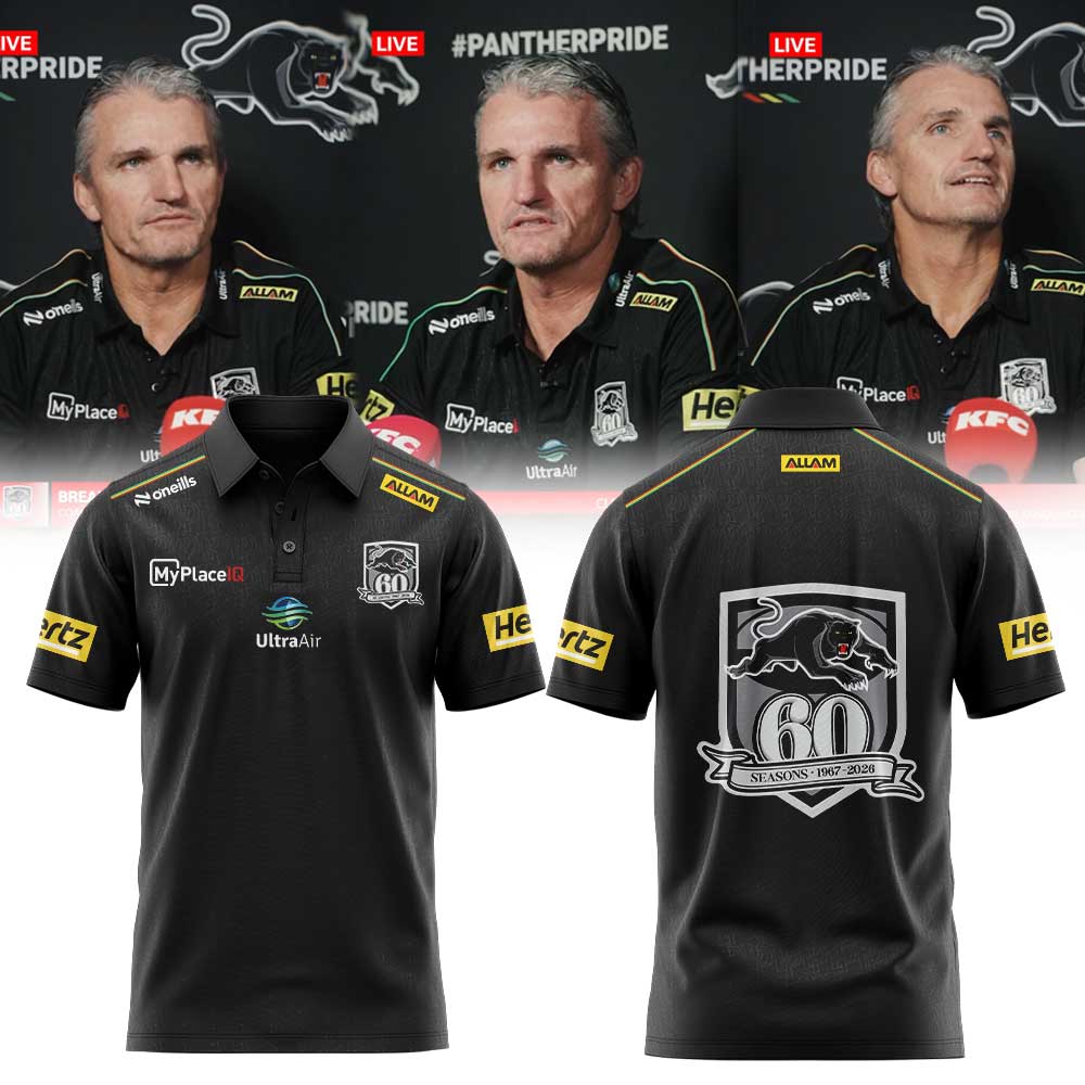 Coach Ivan Cleary 2026 Penrith Panthers Black Media Polo