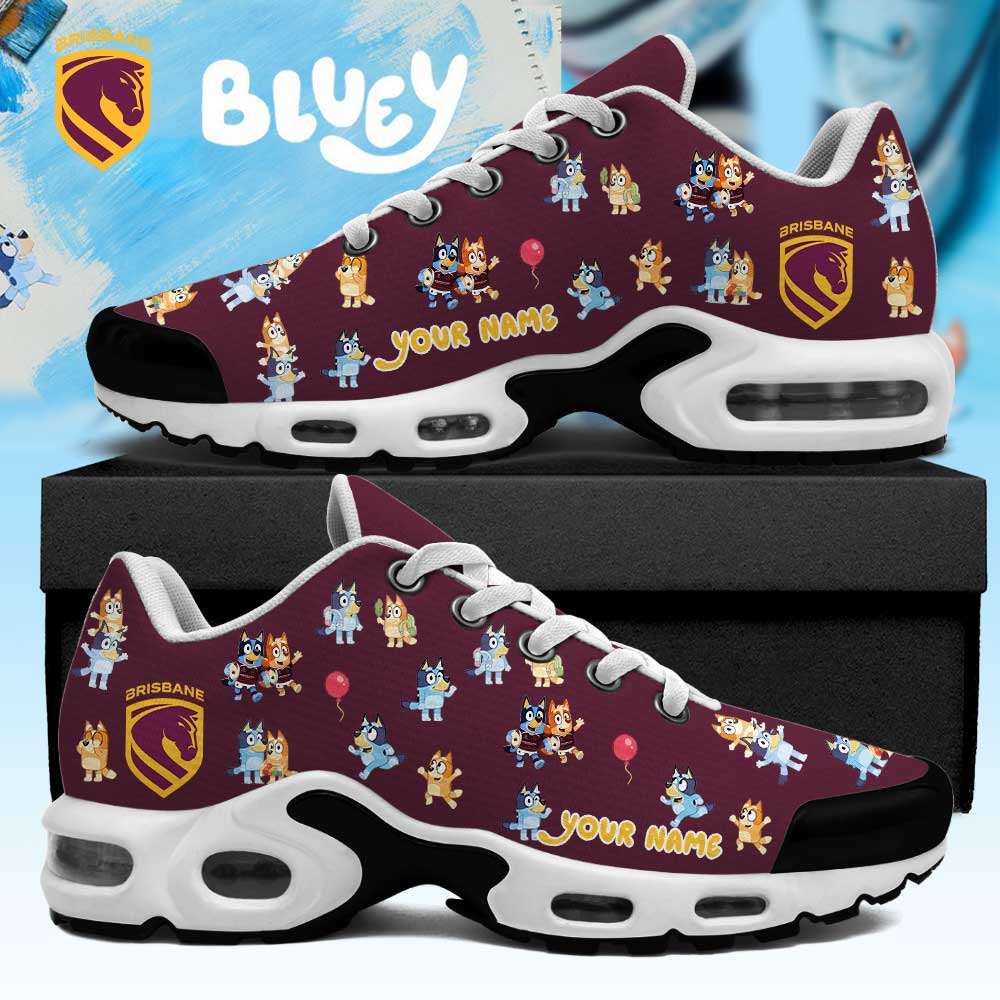 Brisbane Broncos Bluey and Bingo Collection 2026 Custom Name Red Shoes