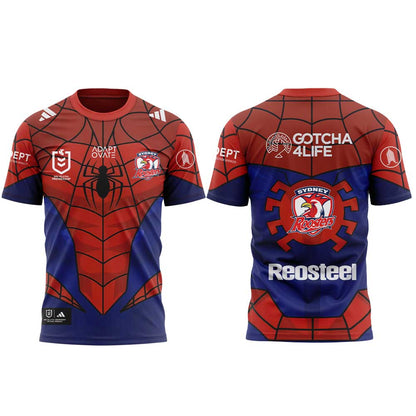 Sydney Roosters x Spider-Man 2026 Merch Shirt