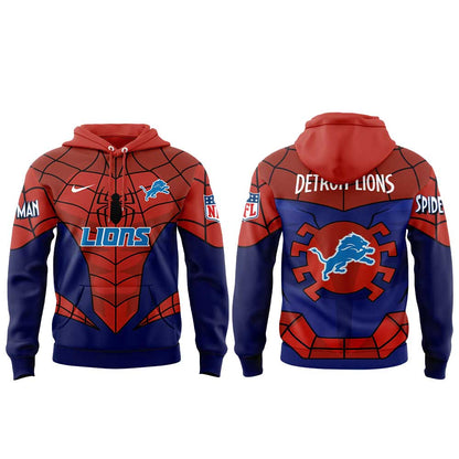 Detroit Lions x Spider-Man 2026 Merch Hoodie