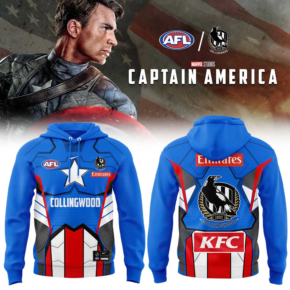 Collingwood Magpies x Captain America Hoodie