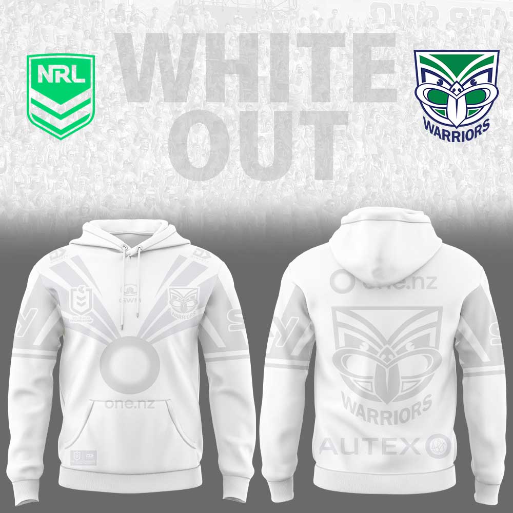 NZ Warriors White out NRL Limited Edition Hoodie