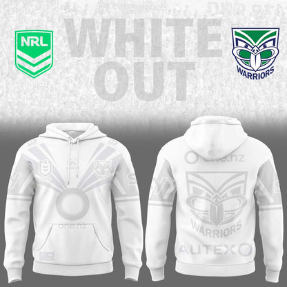 NZ Warriors White out NRL Limited Edition Hoodie