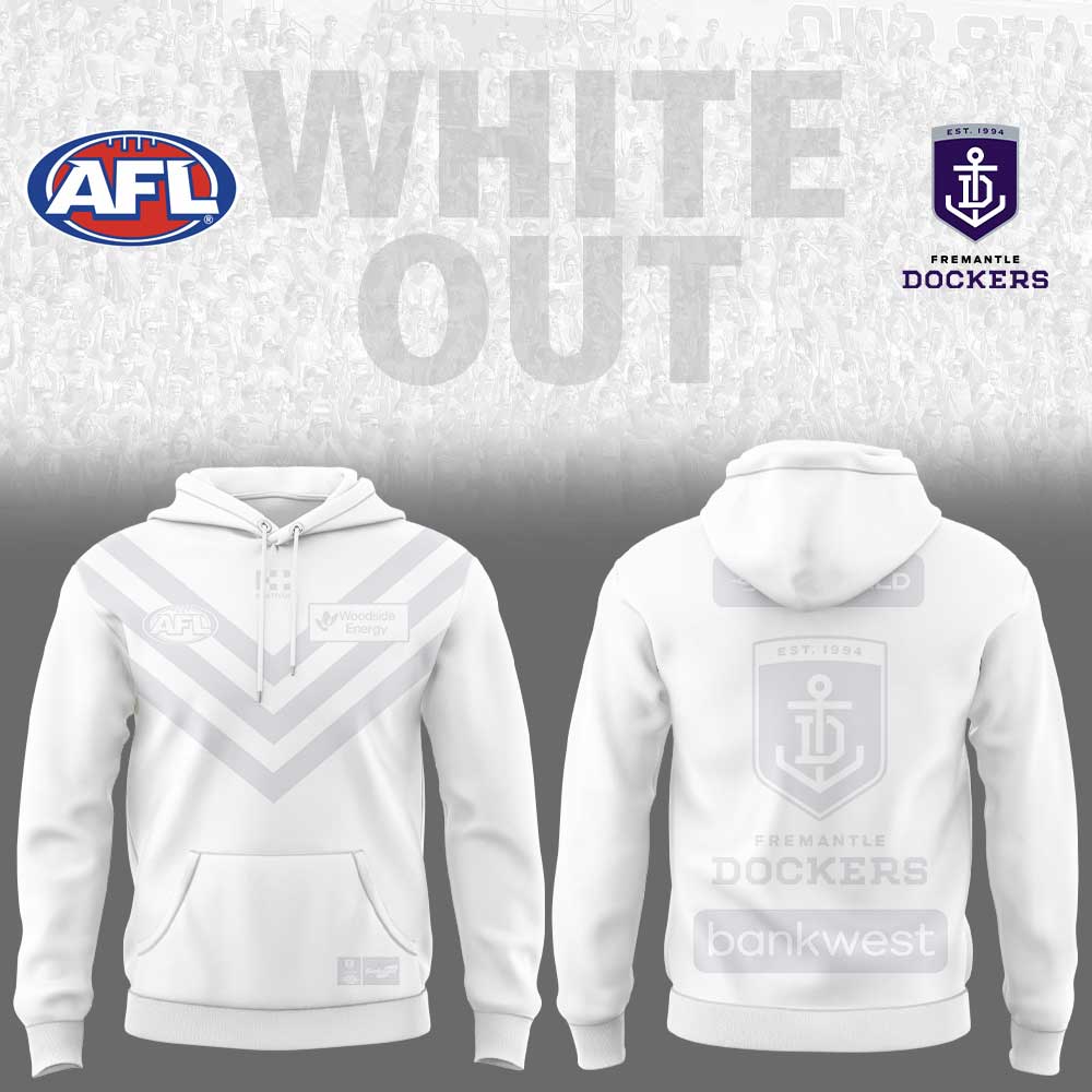 Fremantle Dockers 2026 White out AFL Limited Edition Hoodie