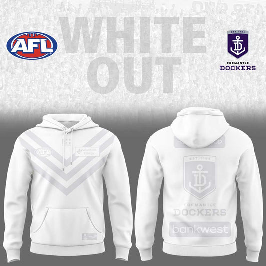 Fremantle Dockers 2026 White out AFL Limited Edition Hoodie