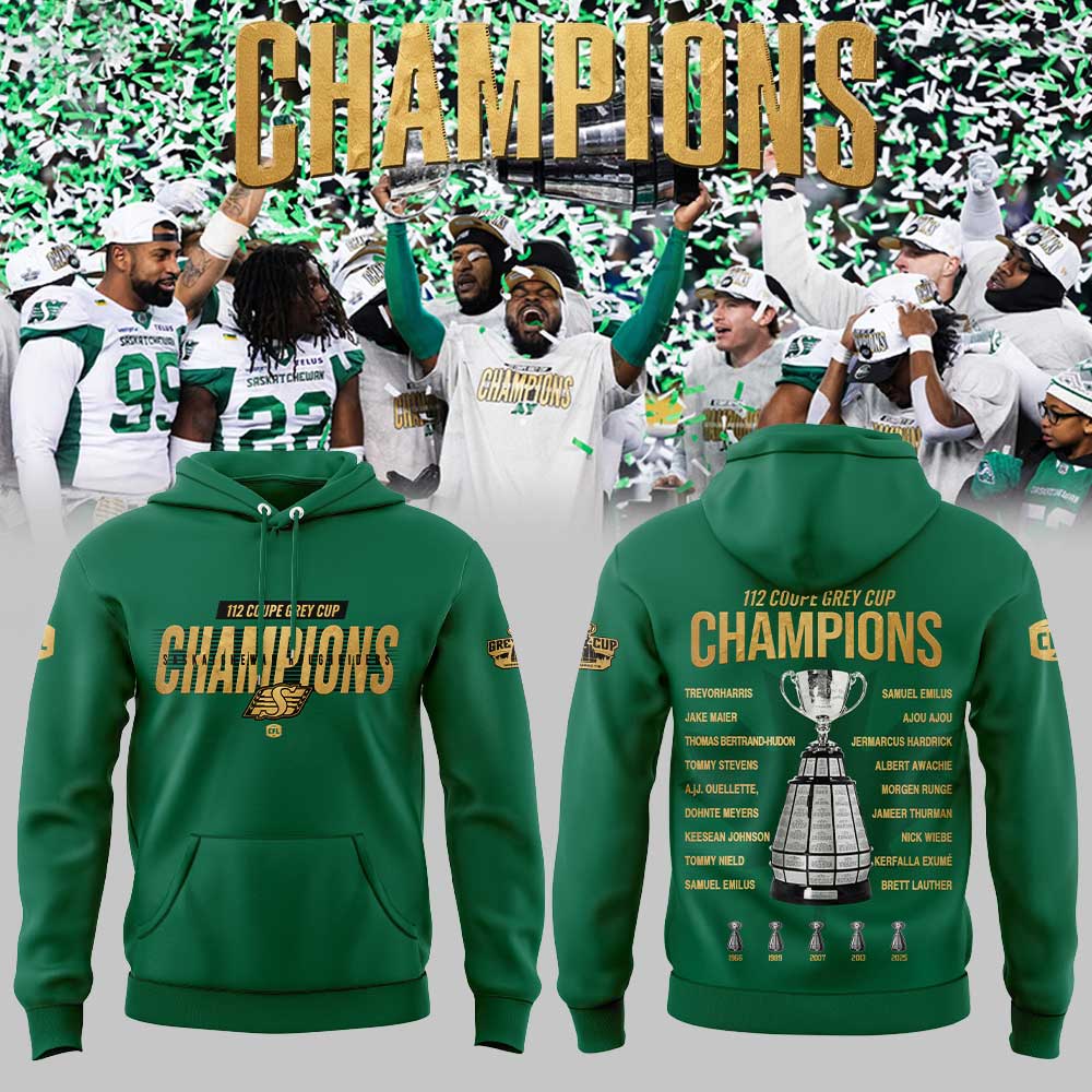 Saskatchewan Roughriders 2025 Grey Cup Champions Combo Blue Hoodie