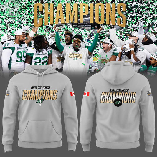Saskatchewan Roughriders 2025 Grey Cup Champions Combo Gray Hoodie