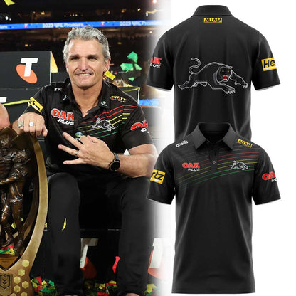 Penrith Panthers 2026 Ivan Cleary Black & Stripes Polo