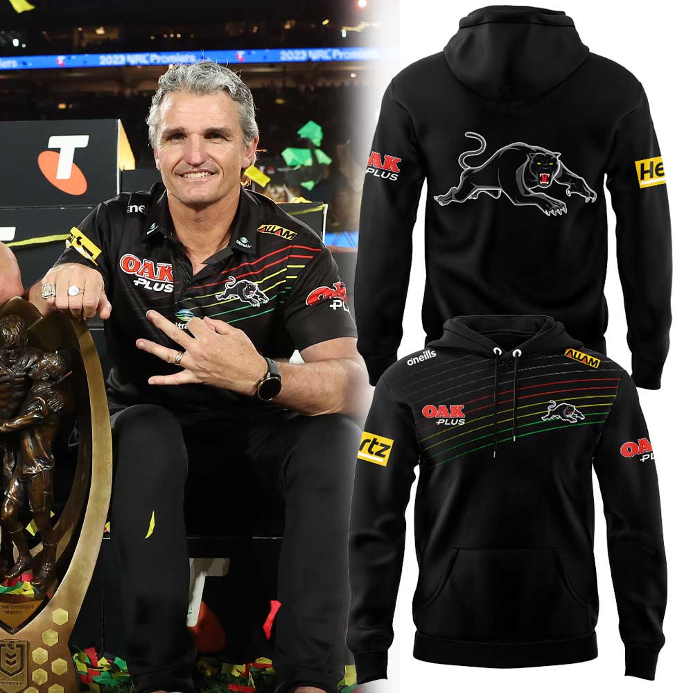 Penrith Panthers 2026 Ivan Cleary Black & Stripes Hoodie