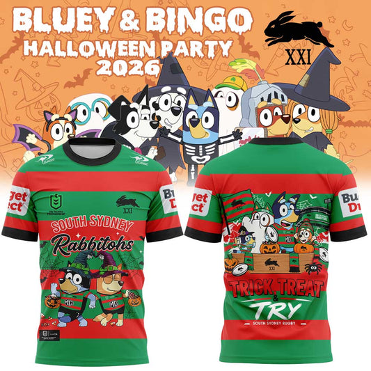 South Sydney Rabbitohs Bluey and Bingo Halloween Party 2026 Shirt T-Shirt