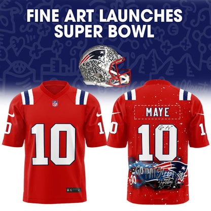 NE Patriots Fine Art launches Super Bowl LX Collection Football Jersey