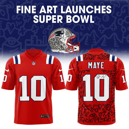 NE Patriots Fine Art launches Super Bowl LX Collection Football Jersey