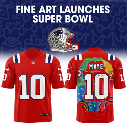 NE Patriots Fine Art launches Super Bowl LX Collection Football Jersey