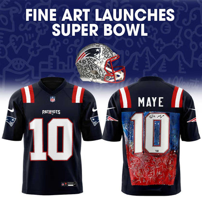 NE Patriots Fine Art launches Super Bowl LX Collection Football Jersey