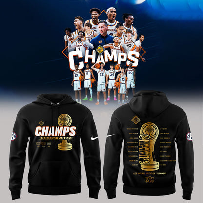 Auburn Men’s Basketball 2026 National Invitation Tournament Champions Hoodie Black