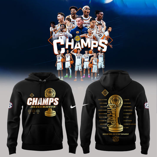 Auburn Men’s Basketball 2026 National Invitation Tournament Champions Hoodie Black