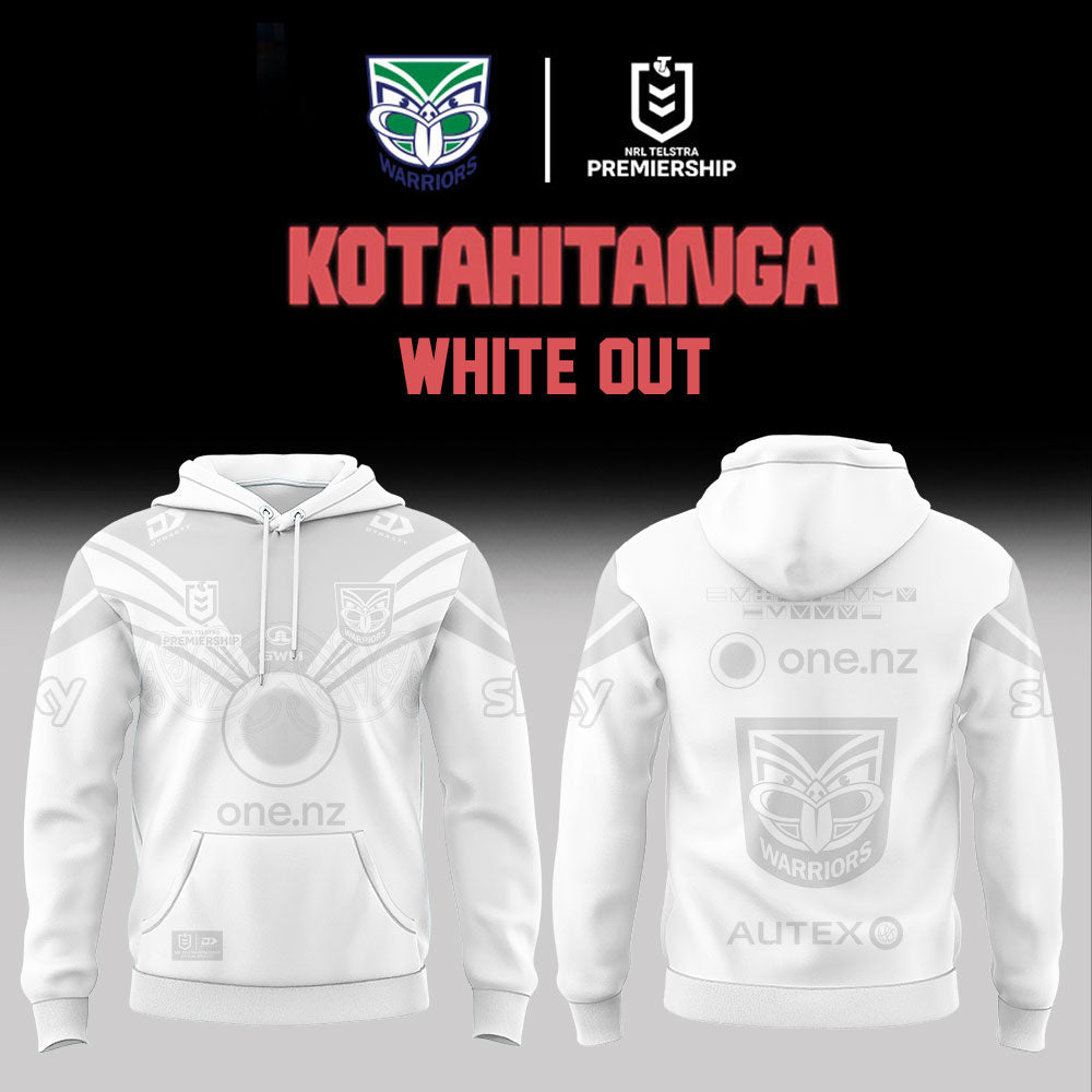 New Zealand Warriors 2026 White out NRL Limited Edition Hoodie