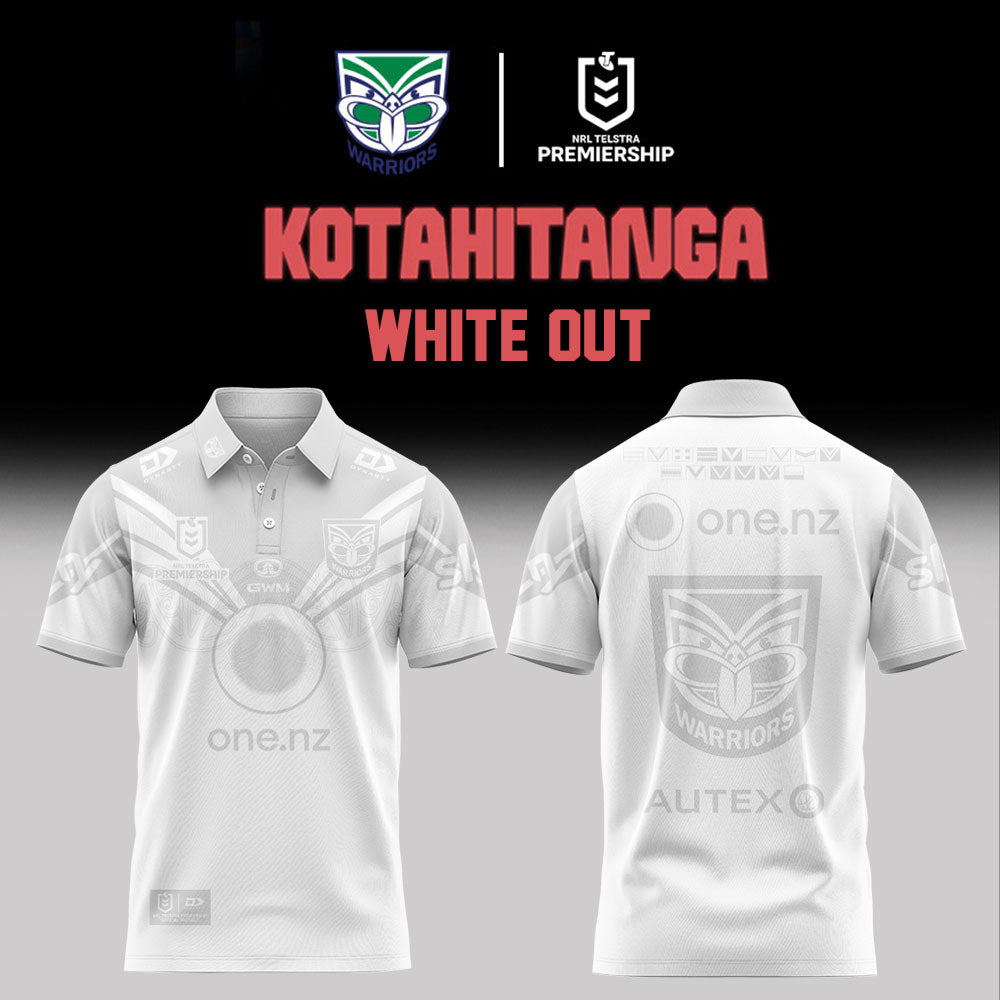 New Zealand Warriors 2026 White out NRL Limited Edition Polo