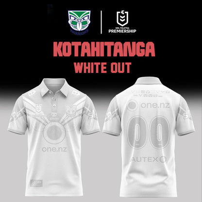 New Zealand Warriors 2026 White out NRL Limited Edition Polo Custom Number