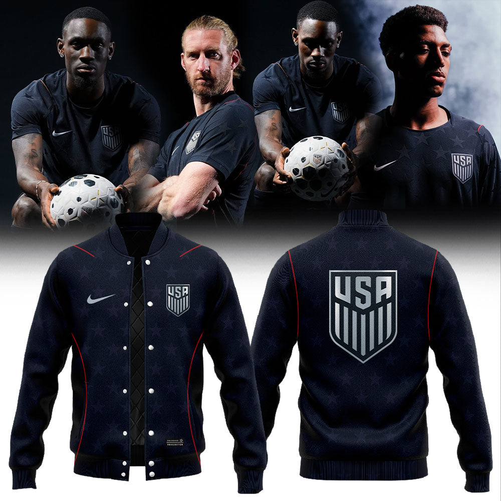 USMNT 2026 Personalized Stripes Match Black Jacket