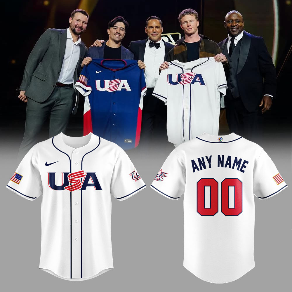 USA Baseball 2026 World Baseball Classic Combo Jersey White Custom Name, Number For Fans