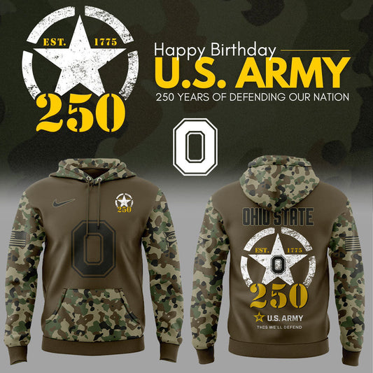 Limited Edition Ohio State U.S. Army 250th Celebration Hoodie