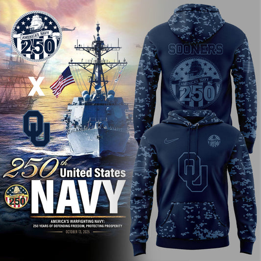 Limited Edition Oklahoma Football Navy 250th Celebration Hoodie