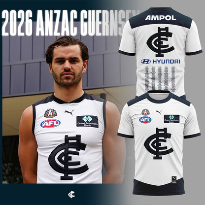 Carlton Football Club Our 2026 ANZAC Shirt