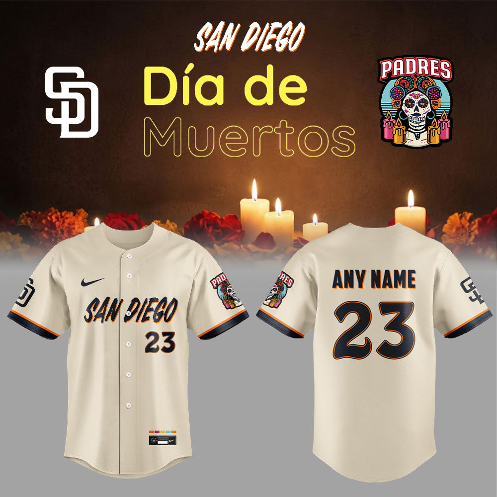 SD Padres City Connects Concept Dia de los Muertos 2026 Jersey V2 Custom Name, Number