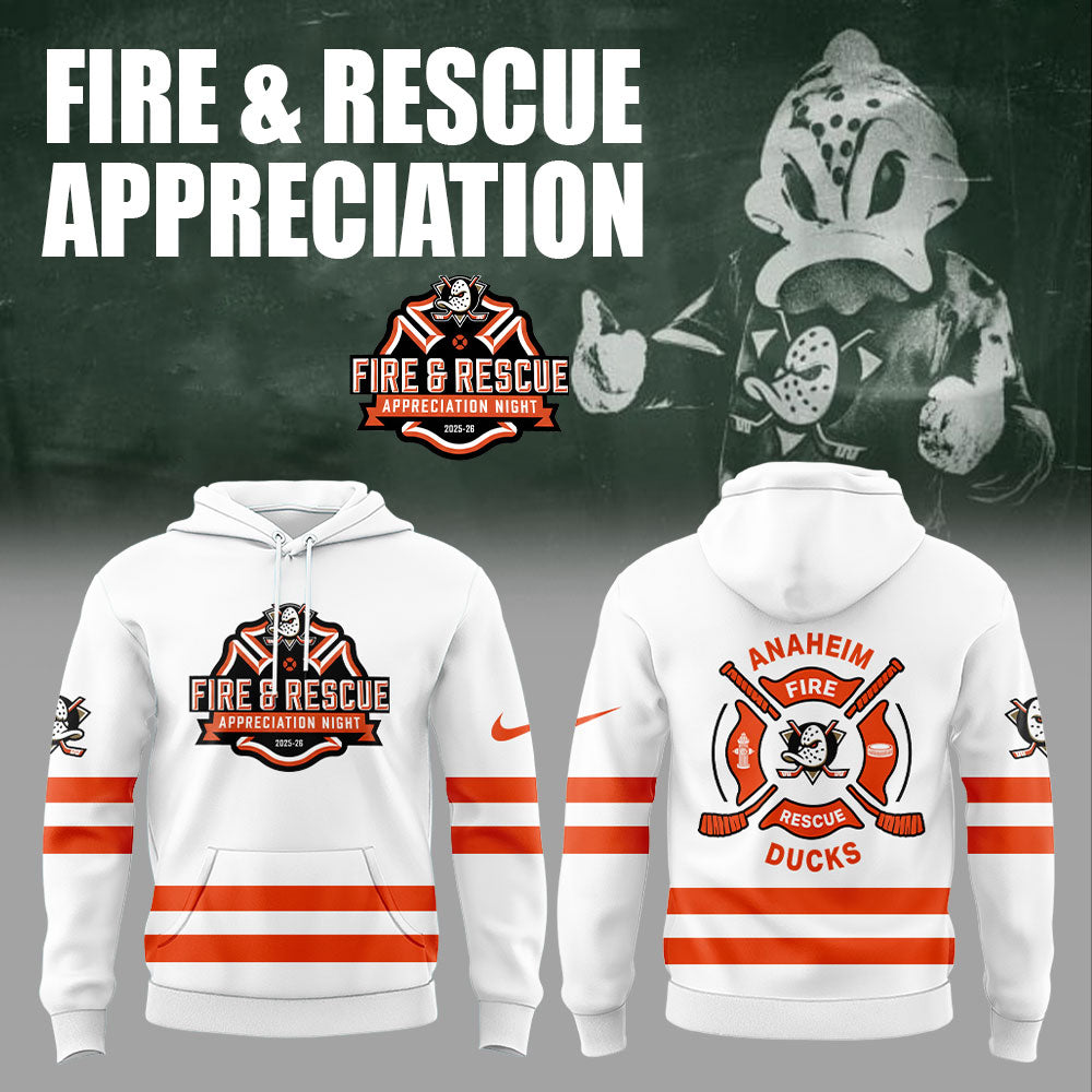 Anaheim Ducks Fire + Rescue Appreciation Night Combo Hoodie