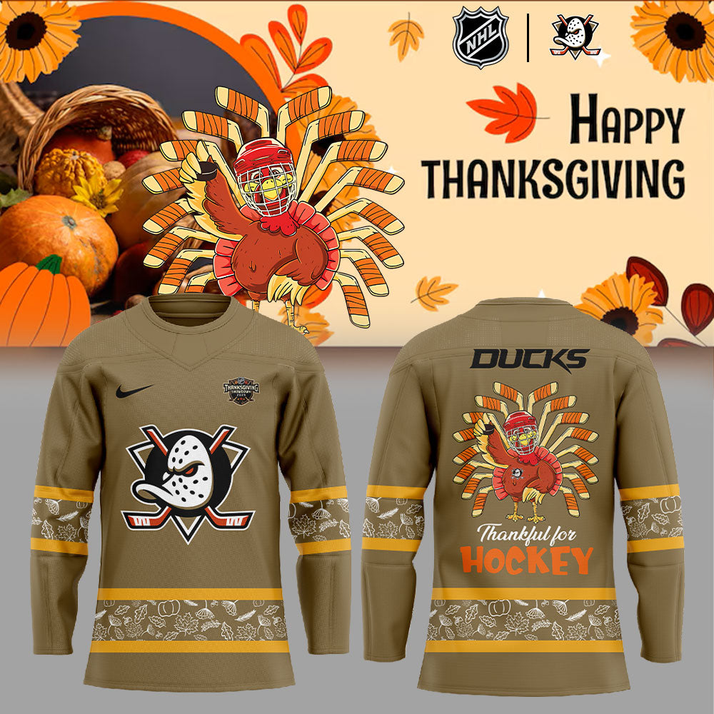 Anaheim Ducks Happy Thanksgiving 2025 Combo Hockey Jersey