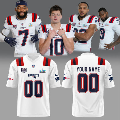NE Patriots 2025 Super Bowl LX Football Jersey