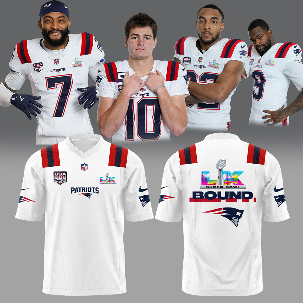 NE Patriots 2025 Super Bowl LX Football Jersey