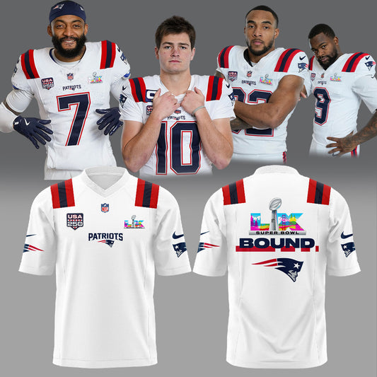 NE Patriots 2025 Super Bowl LX Football Jersey
