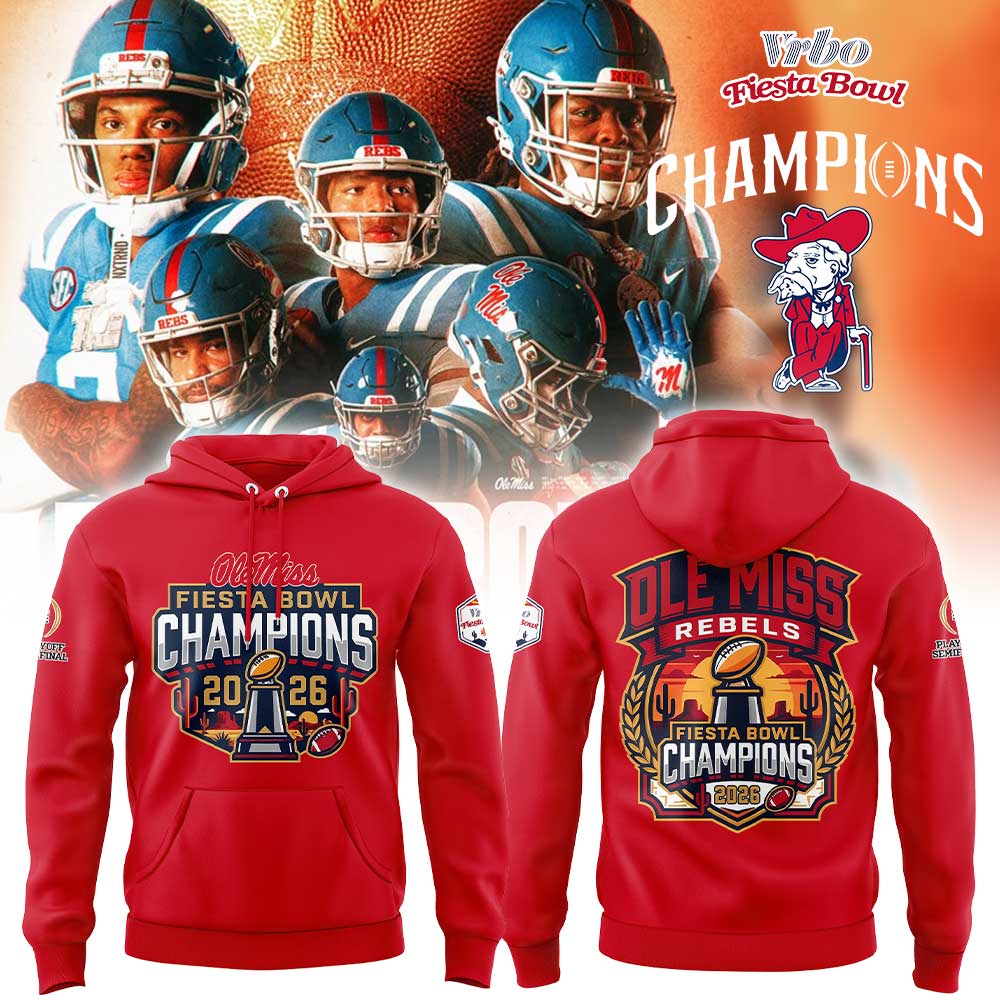 Ole Miss Vrbo Fiesta Bowl Champion 2026 Red Hoodie