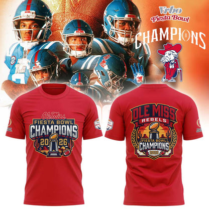 Ole Miss Vrbo Fiesta Bowl Champion 2026 Red Shirt