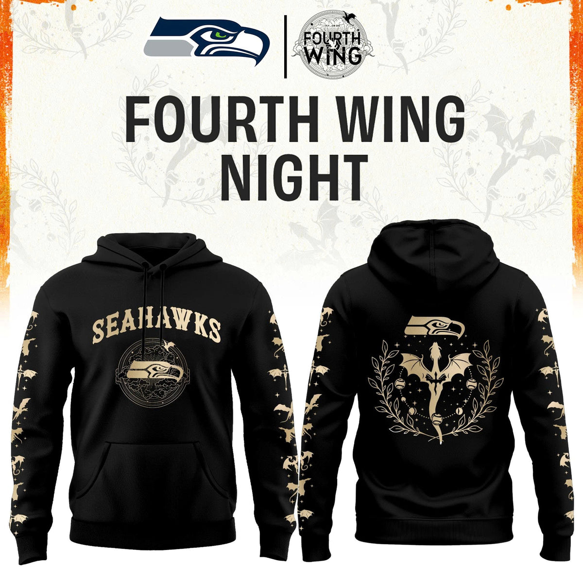 All Team NFL x Fourth Wings Night 2026 Black Hoodie