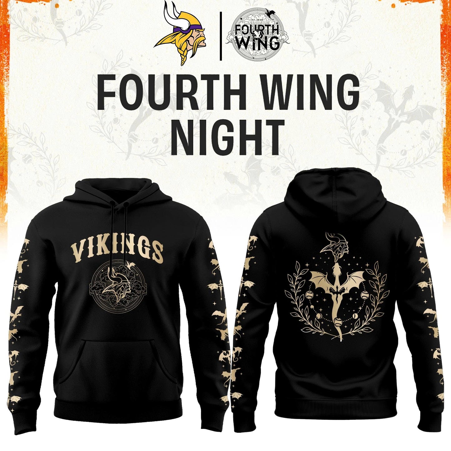 All Team NFL x Fourth Wings Night 2026 Black Hoodie
