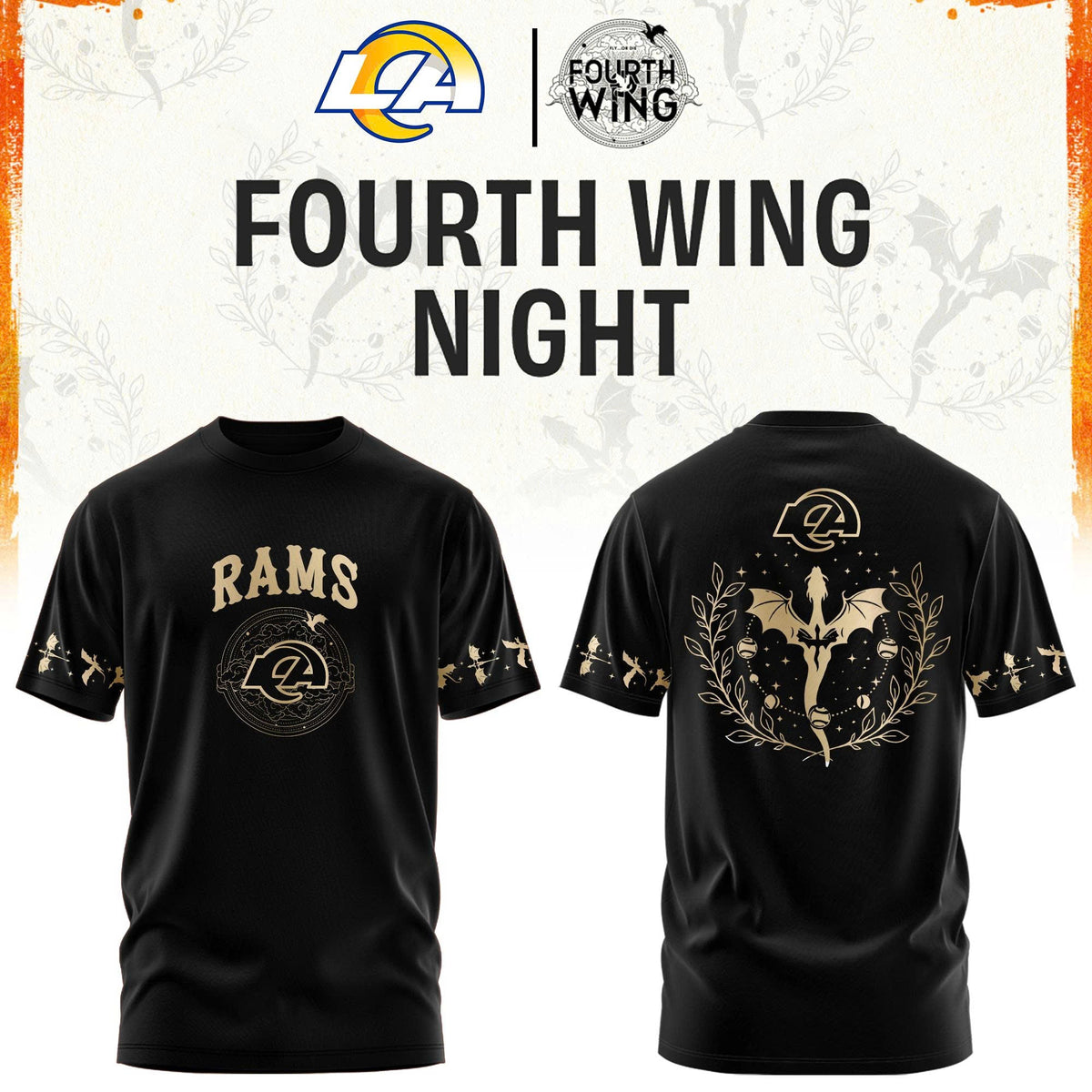 LA Rams Fourth Wings Night Black Shirt