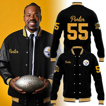 Joey Porter Of The Pittsburgh Steelers Has Been Inducted Into The Hall of Honor Combo Jacket