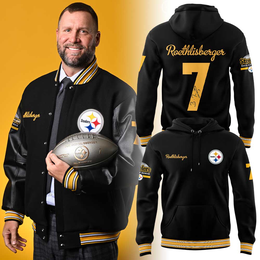 Ben Roethlisberger Of The Pittsburgh Steelers Has Been Inducted Into The Hall of Honor Combo Hoodie