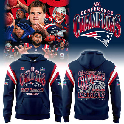 New England Patriots 2025 AFC Conference Champions Hoodie