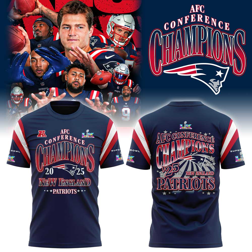 New England Patriots 2025 AFC Conference Champions T-shirt