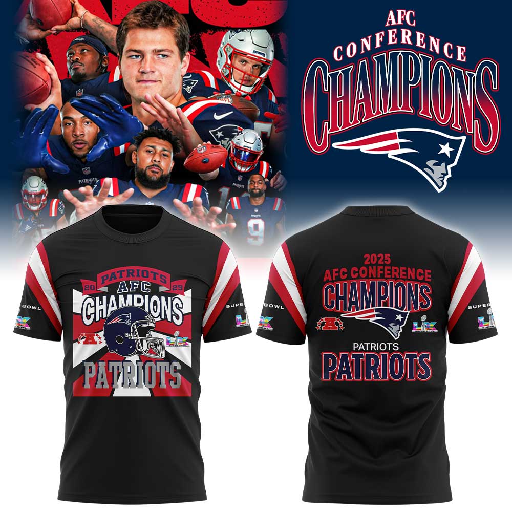 New England Patriots 2025 AFC Conference Champions T-shirt