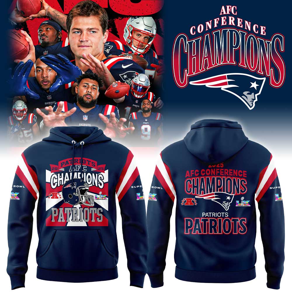 New England Patriots 2025 AFC Conference Champions Hoodie