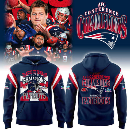 New England Patriots 2025 AFC Conference Champions Hoodie