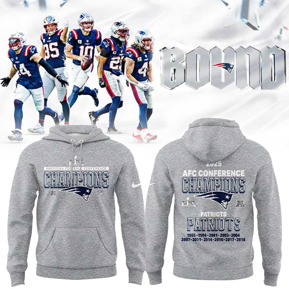 New England Patriots 2025 AFC Conference Champions Hoodie